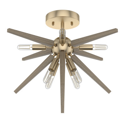 Plafonnier semi-encastré 8 lumières Hunter Jupiter Star