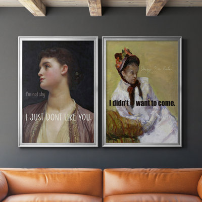 Masterful Snark - Not Shy - Ensemble de 2 reproductions d'art sur toile encadrées