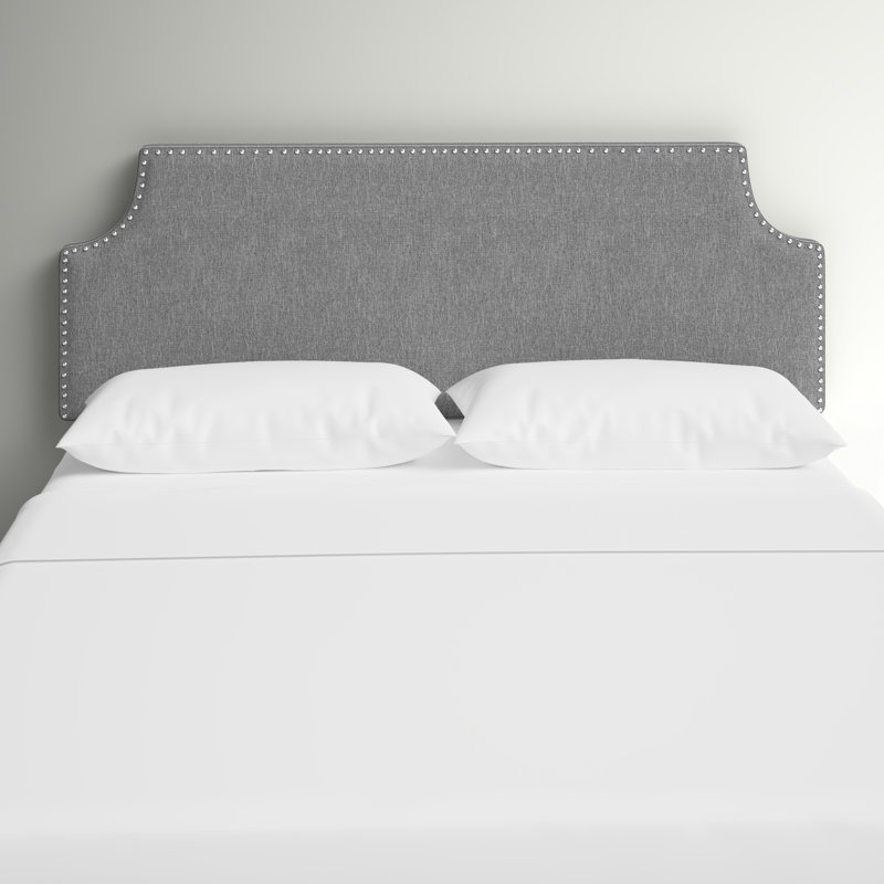 Tête de lit double en vinyle Laura, Double, Light Grey Velvet