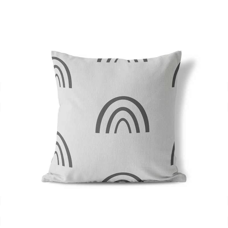 Coussin Plain Bows, H 18 po x l 18 po, Gris / Anthracite