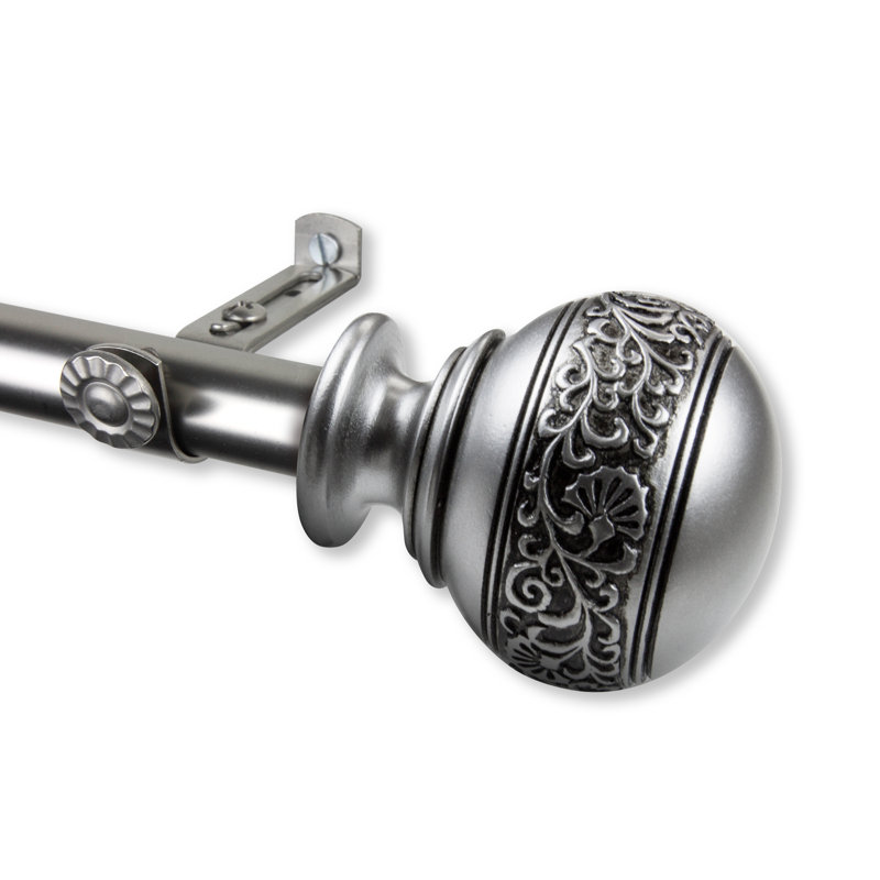Tringle à rideaux simple Solon, 28 po à 48 po, Nickel satiné