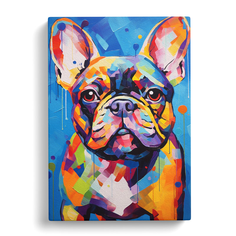 French Bulldog Abstract Art No.2 - Wrapped Canvas, 60cm H x 40cm W x 3cm D