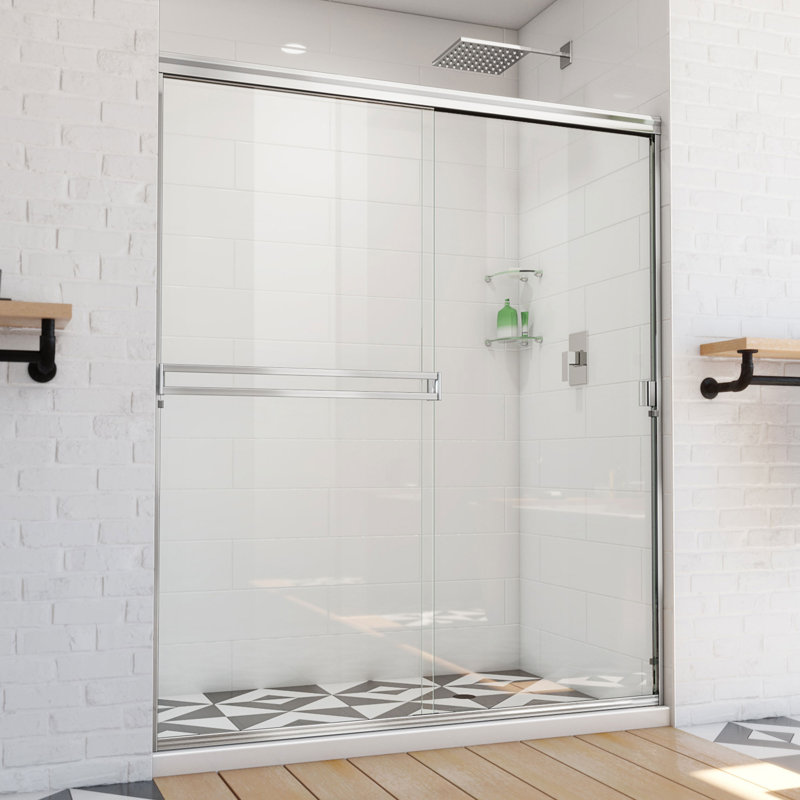 DreamLine Alliance Pro BG 56-60 in. W x 70 3/8 in. H Semi-Frameless Sliding Shower Door, Chrome