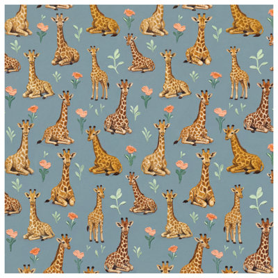 Édredon girafes avec fleurs