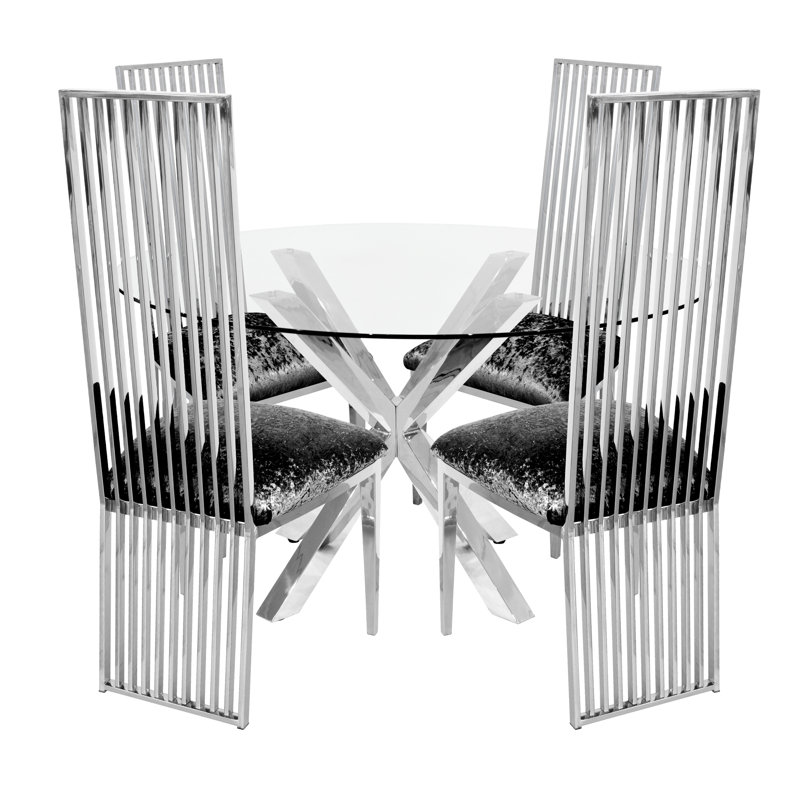 4 - Person Dining Set, Black
