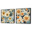 Evangélina - Ensemble de 2 collages floraux carrés-101853569-101853570