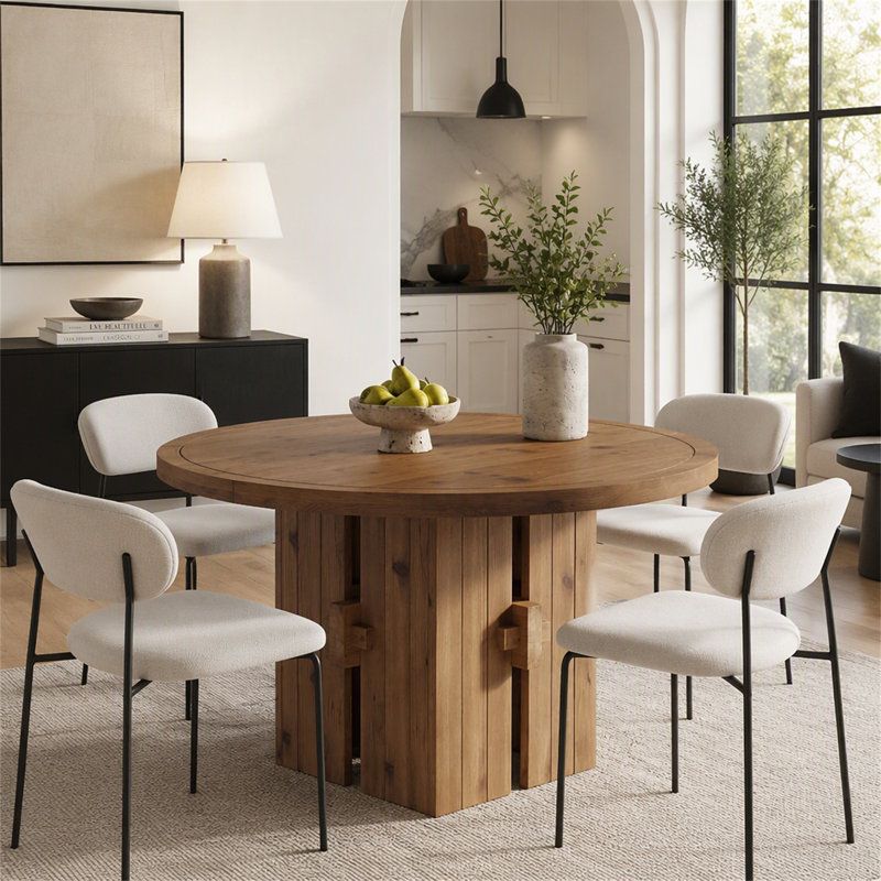 with Solid Wood Base Dining Table