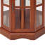 Armoire d'angle à finition noyer avec 5 tablettes et 5 tablettes éclairées-455494761