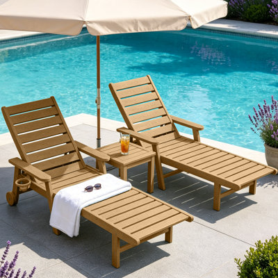 Méridiennes de patio réglables imperméables et légères en polyrésine pour la piscine, la terrasse et le jardin