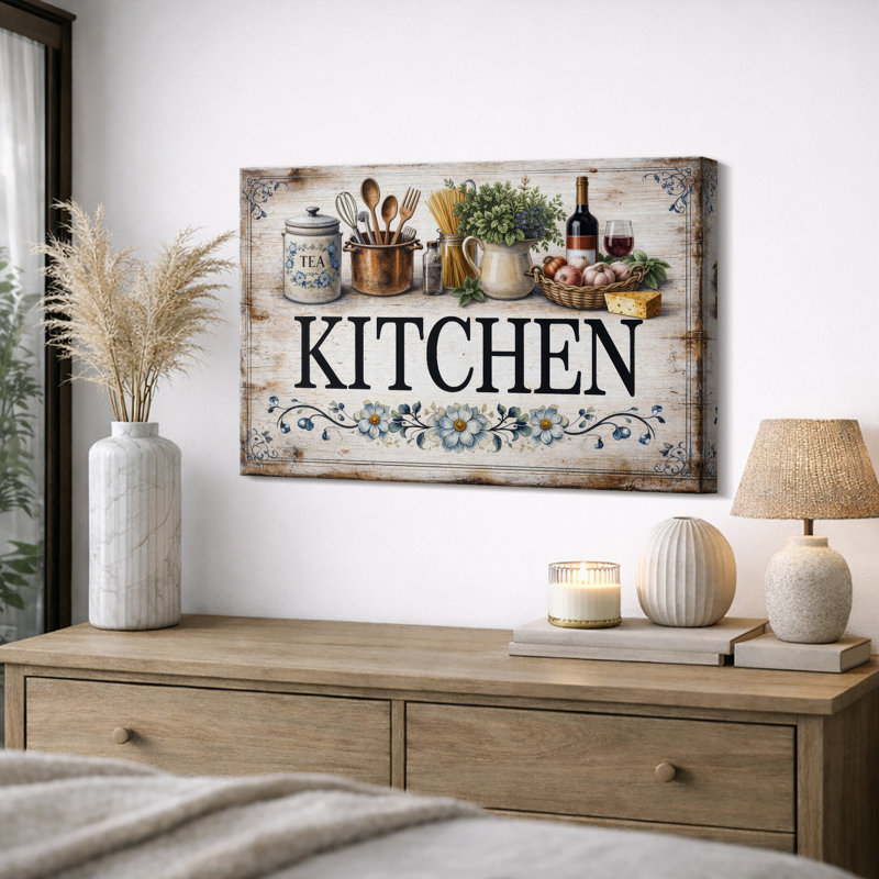 «Kitchen Kitchen Artwork», impression de giclée sur toile encadrée, Toile tendue, H 32 po x l 48 po x P 1,5 po