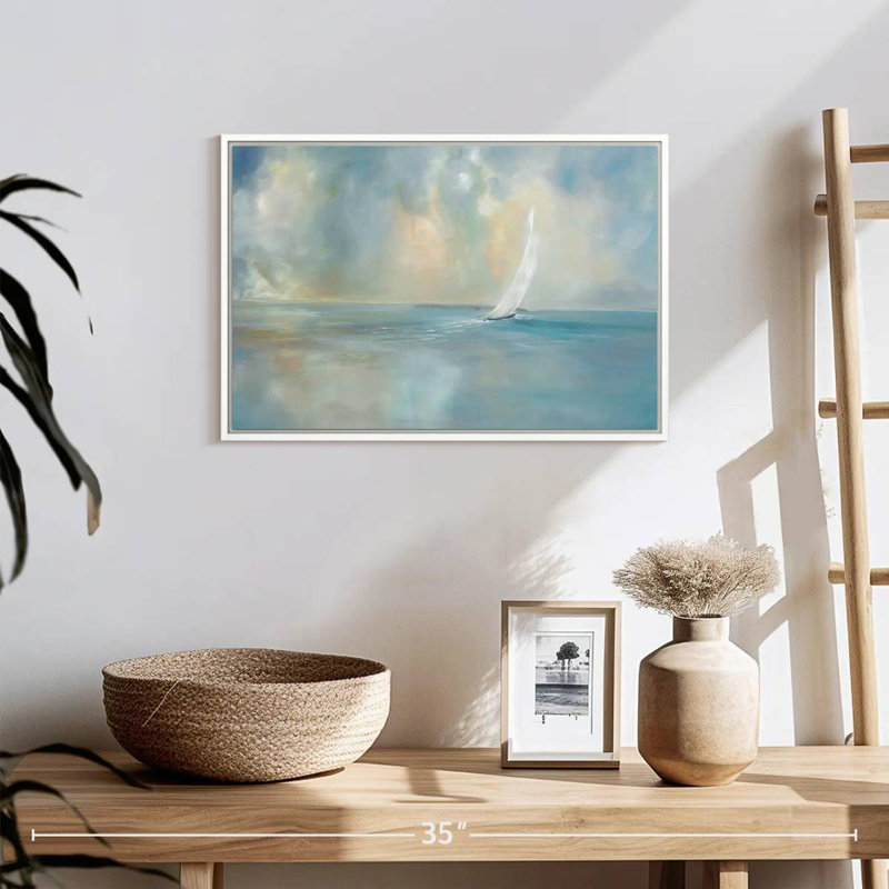 Cap sur la tête, 19 po x 13 po, Cadre flottant blanc