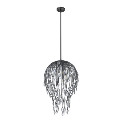 Luminaire suspendu 6 lumières noir mat Gabriella
