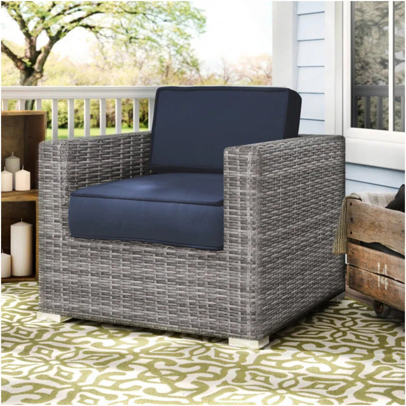 Wicker Club Chair  GREY