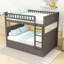 Élégant lit superposé double au-dessus d'un lit double avec gigogne simple et caractéristiques de convertibilité-1124289482