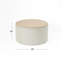 Repose-pieds Mesy, plateau rond relevable de 30 po, tissu tissé ivoire-112313404