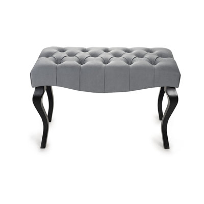 Mateyka 45cm Wide Velvet Tufted Rectangle Solid Colour Footstool Ottoman