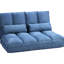 Chaise de lit pliante réglable, 2 coussins, L 40,25 po, bleu, plancher convertible avec