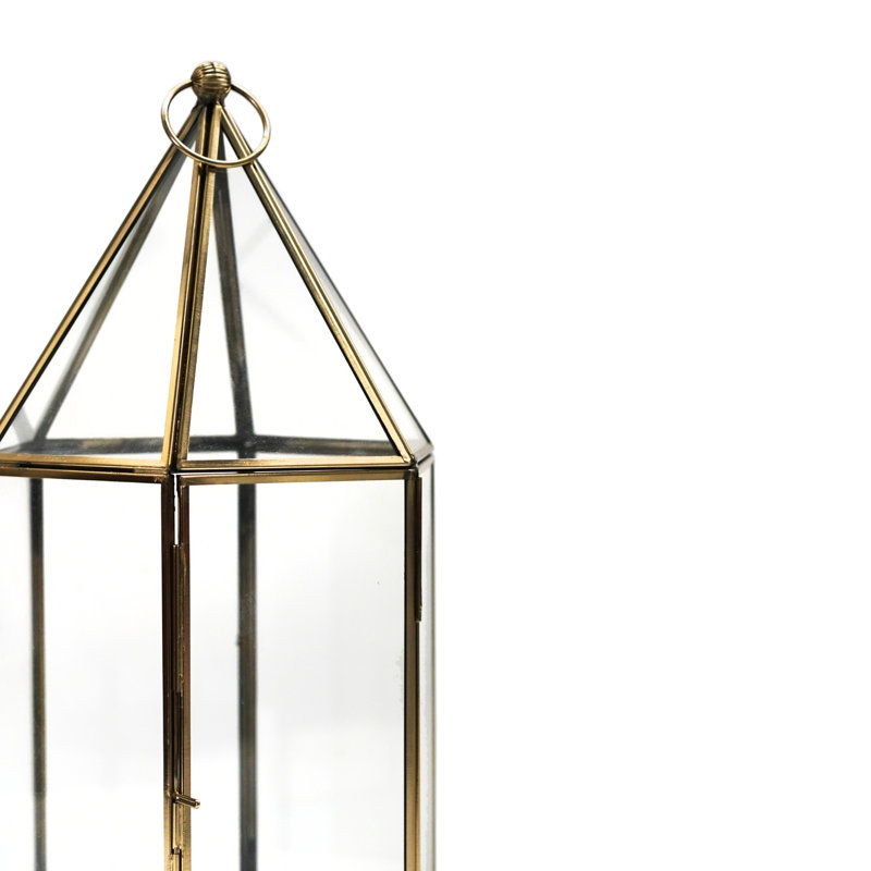 Glasshouse Terrarium Antique Brass H36cm W18cm