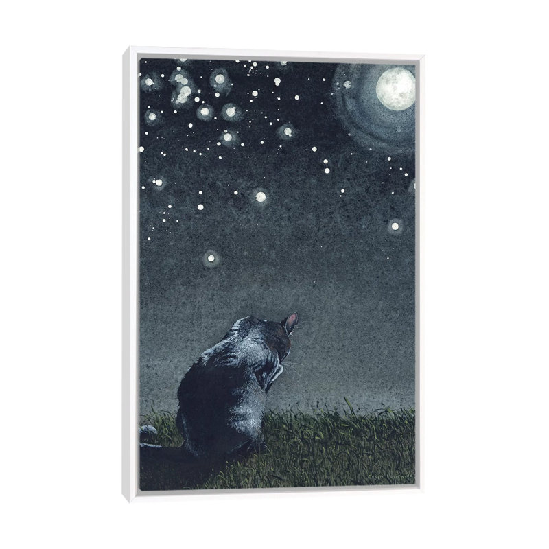 « Moonbathing » par Maggie Vandewalle-reproduction d’art, H 26 po x l 18 po x 1,5 po, Toile blanche encadrée, Pas de tapis