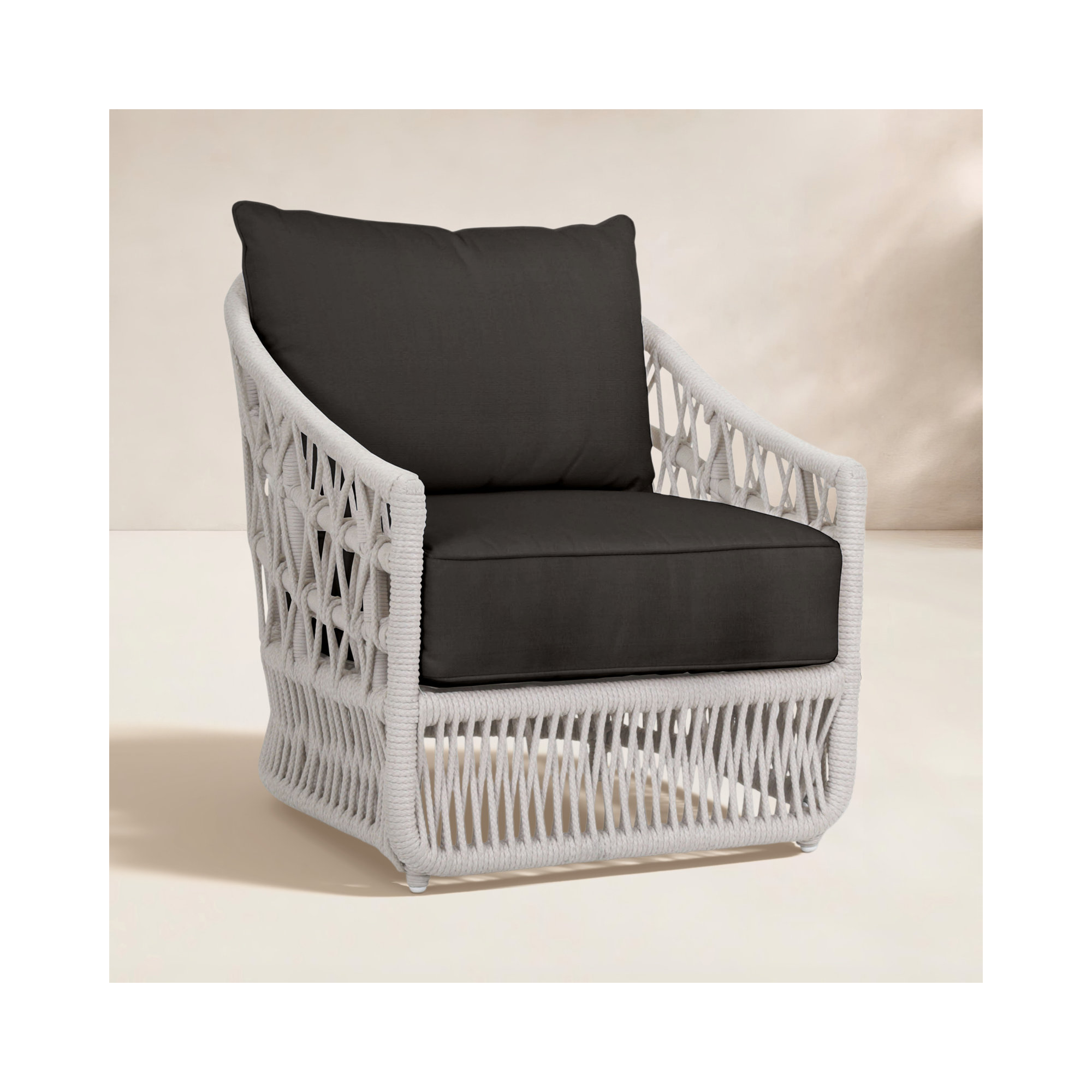 Lucan Patio Chair with Sunbrella Cushions, Spectrum Carbon Sunbrella® Plainweave