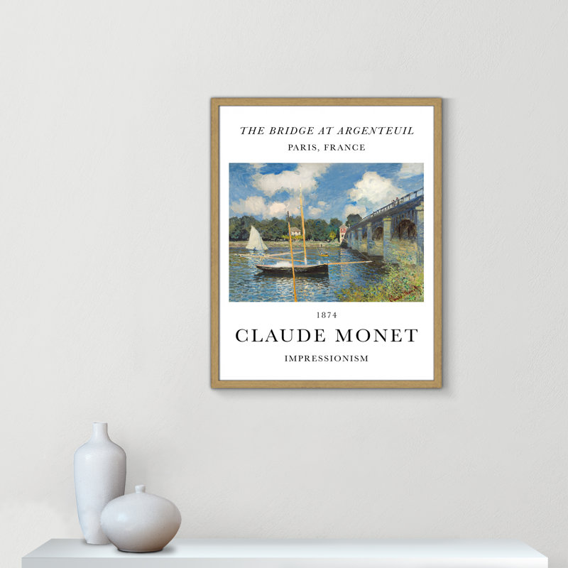 Pont à Argenteuil par Claude Monet, Non, Cadre photo naturel naturel, H 29,5 po x l 23,5 po x P 0,75 po