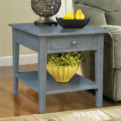 Tillar Solid Wood End Table with Storage