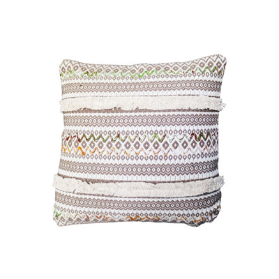 Embroidered Cotton Throw Pillow