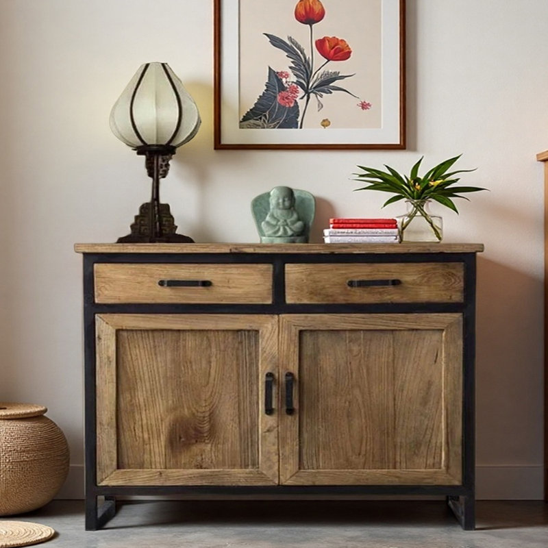 Armoire d'entrée en bois massif American Country, H 35,4 po x l 47,2 po x P 15,7 po
