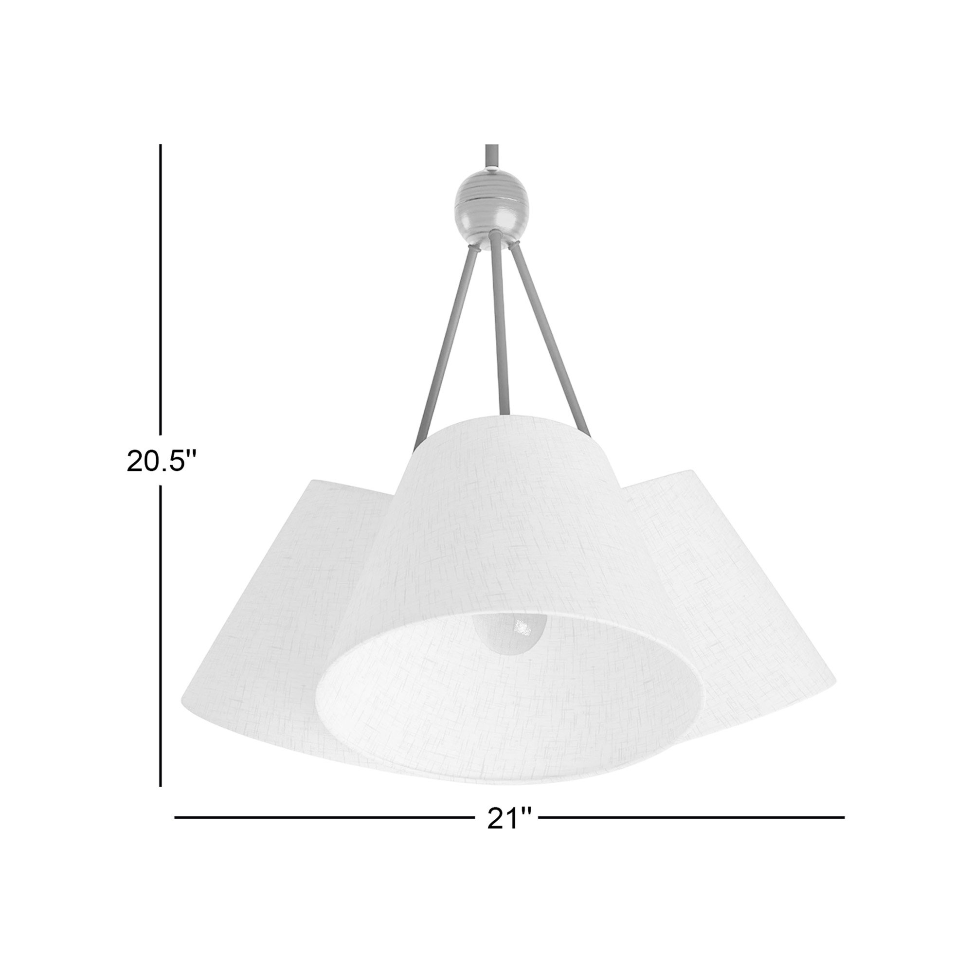 Grove 3 - Light Metal Dimmable Cone Chandelier, Black, Off-white