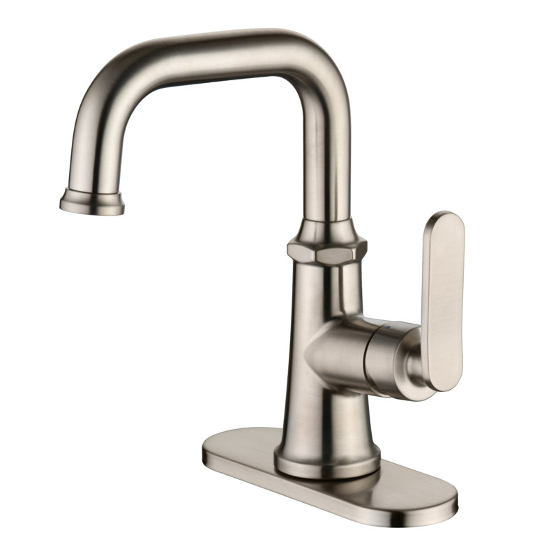 Remeslo Collection Single-Handle Deckmount Lavatory Bathroom Faucet with Drain Assembly - Brushed Nickel, Brushed Nickel