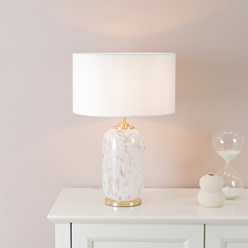 Glass Table Lamp, Yes, White