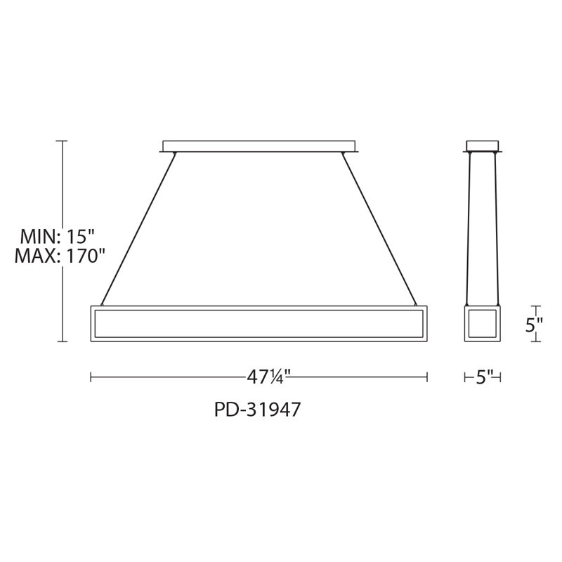 Luminaire suspendu géométrique 1 lumière DEL Trick Box