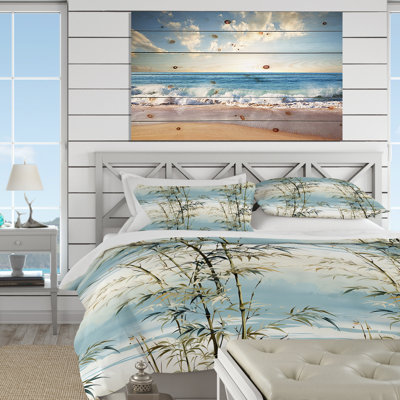 Bamboo Tranquility Tropical Pattern I - Tropical Duvet Cover Set - Microfiber Polyester