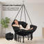 Balancelle stable en macramé, chaise suspendue pour chambre à coucher avec coussin épais, balancelle robuste pour chambre à coucher avec structure en acier thermolaqué