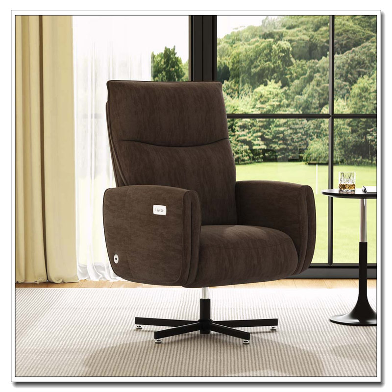 Fauteuil inclinable électrique pivotant, Brun