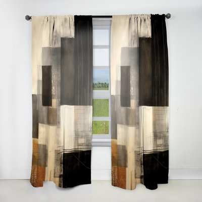 Rideau noir Mid Century Fusion II - moderne - velours obscurcissant - 1 panneau