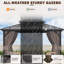 13 pi. L 10 pi. D Pavillon de jardin avec toit double en polycarbonate, structure et rideaux en aluminium pour le jardin, les pelouses et le patio-132014450