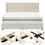 3-Piece Bedroom Set, 1 Upholstered Platform Bed With Storage Drawers+ 2 Nightstands With Charge Station