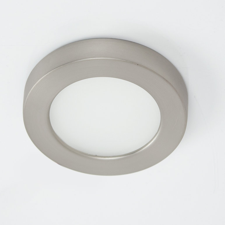Edge Lit LED Under Cabinet Recessed Light, 3000K Color Temperature, Brushed Nickel