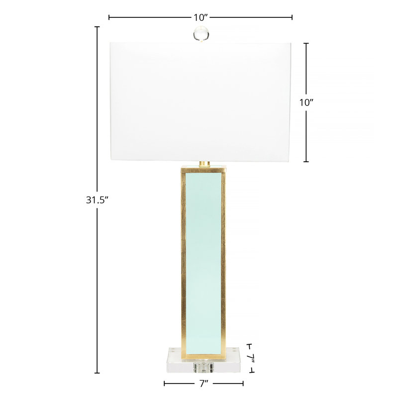 Blair Table Lamp, Mint/Gold Leaf 