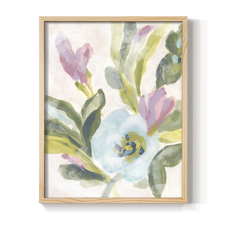Impression encadrée Floral Breeze Fresco II - bois massif, H 11 po x l 9 po