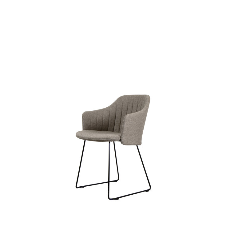 Choice Chair Indoor and Sledge Steel Base with Upholstery Cover Set (Cane-line Zen Seat-Back Cover), Light Green, Taupe