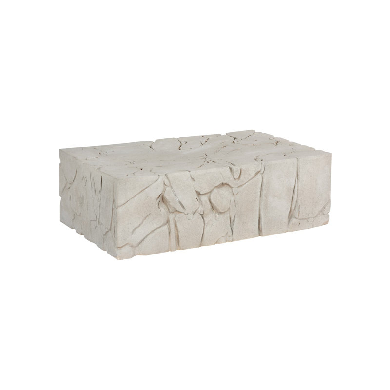 Table basse Chunk, rectangulaire, pierre romaine