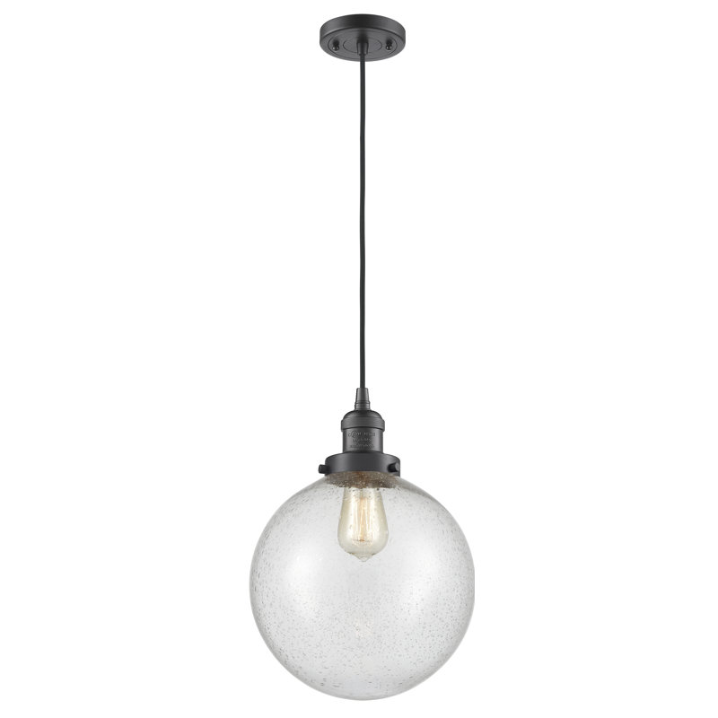 Clermont 1 - Light Single Pendant, Seedy, Matte Black, 6 Watt Vinage LED Bulb