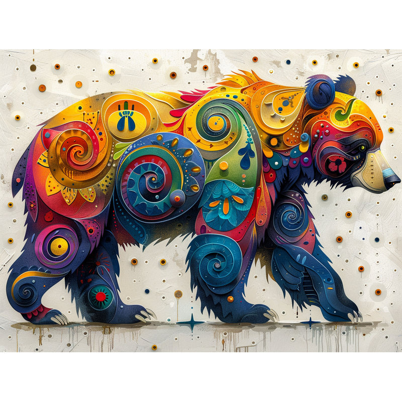 Colorful Bear Animals Shower Curtain, 83"H x 70"W