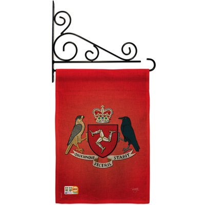 En toile jute 2 côtés de l’île of man, 19 po x 13 po drapeau de jardin