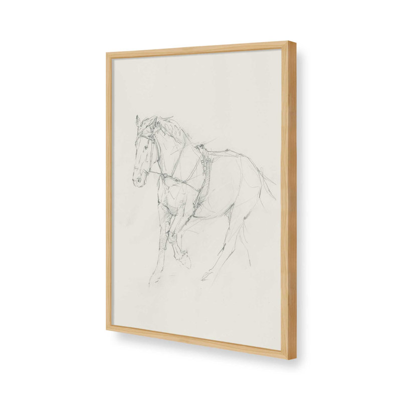 Reproduction d'art sur toile Bridled Horse, H 40 po x l 30 po, Impression sur cadre ouvert sans papier mat, Tanné
