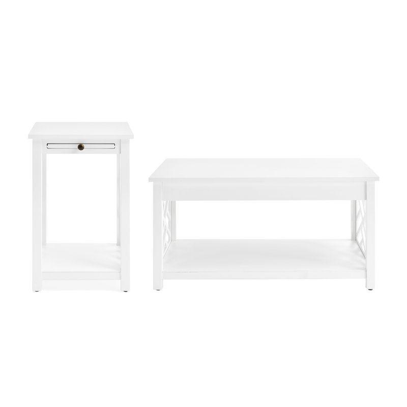 2 - Piece Living Room Table Set, White