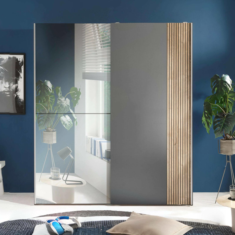 Cassadee 2 Door Glass Wardrobe