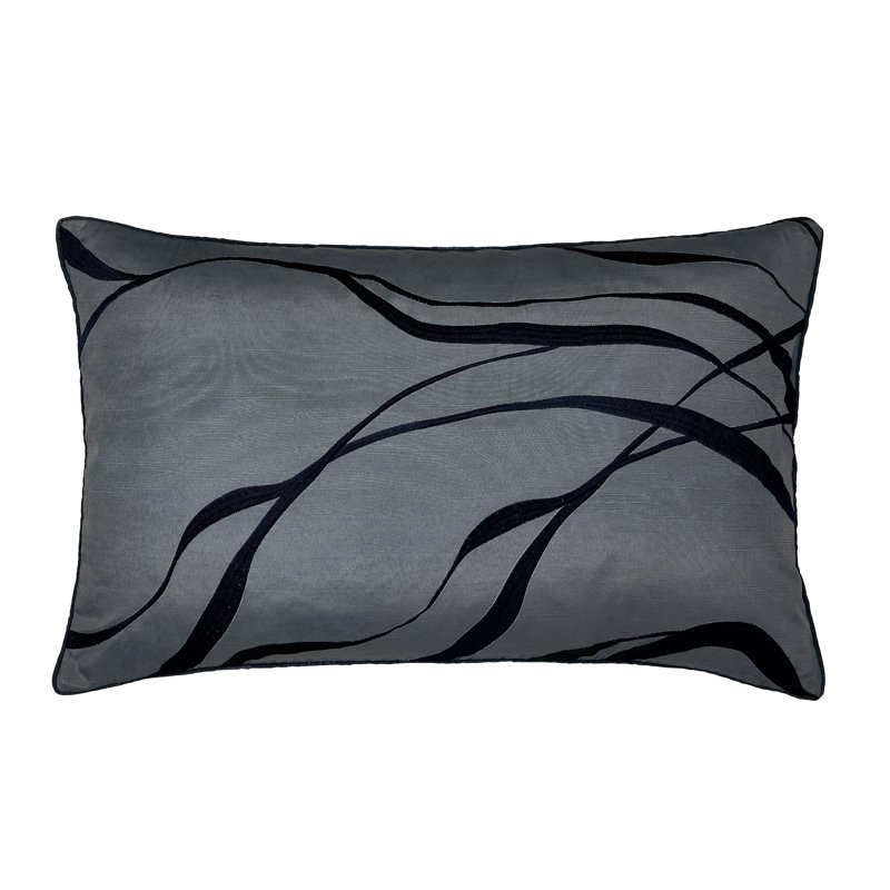 Bamboo Natural Fiber Abstract Rectangular Cushion